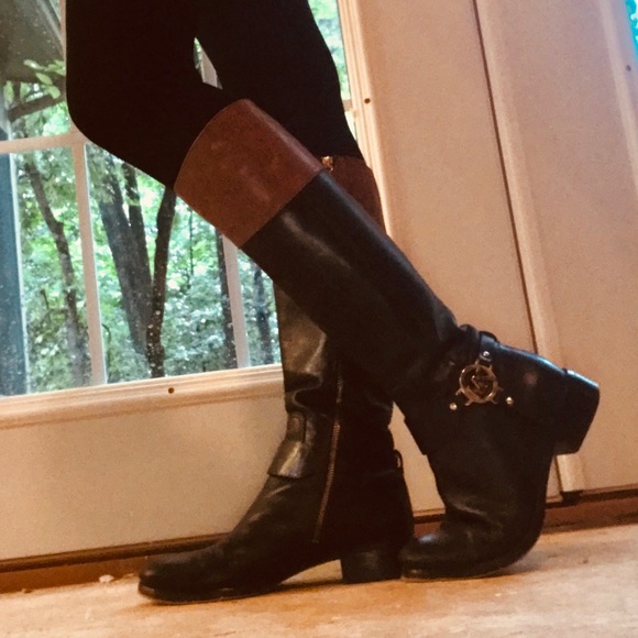 Michael kors two tone riding boots Clearance
